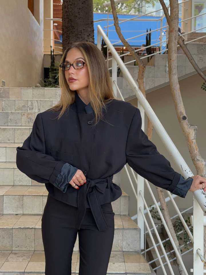 Windbreaker 2026 Short Autumn Women's Long Sleeved Stand Up Collar Button Tied Loose Lady's Commuting New Style Overcoat D260909