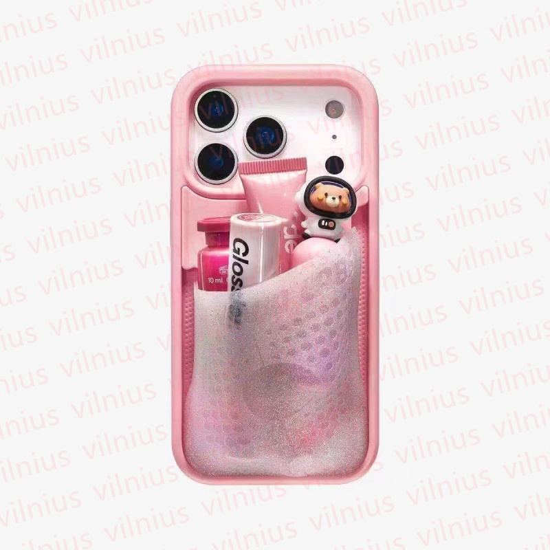 Princess Sparkles Étui de téléphone de poche en maille élastique 3D mignon pour iPhone 17 16 15 14 13 12 pro Pantalon de yoga extensible Pochette
