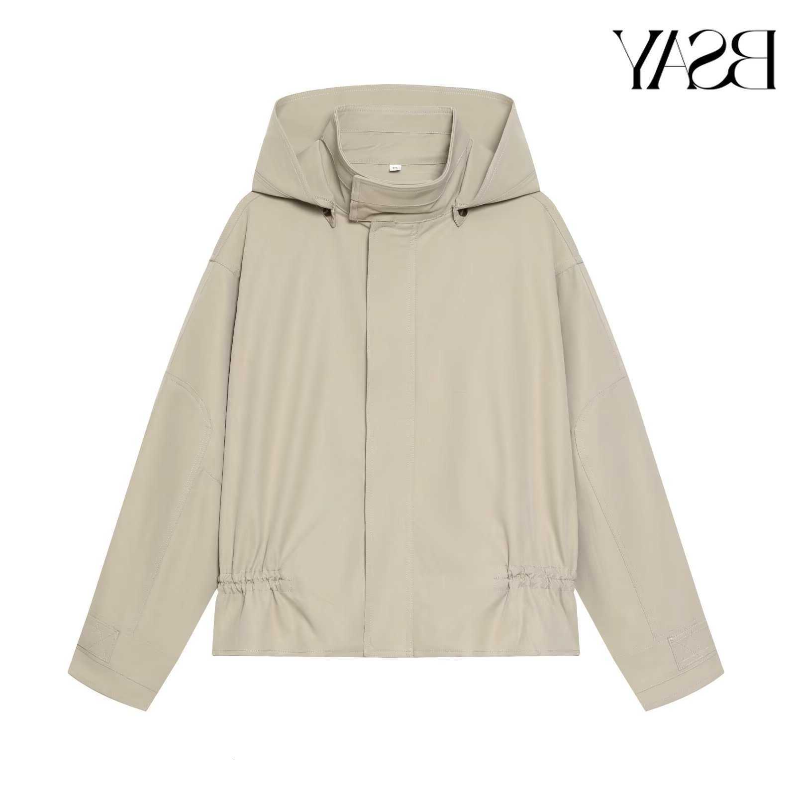 Hooded BSAY Women New Loose Short Trench Coat Elastic Waist Stand Collar Casual Commuter Lightweight Outerwear D260909