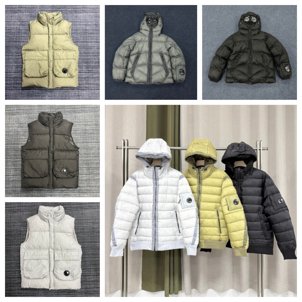 Designer Puffer Jacket Hommes CP Winter Warmth Manteau avec lentilles Mode Down Veste Casual Street Style Sweat à capuche Zipper Manteau en coton