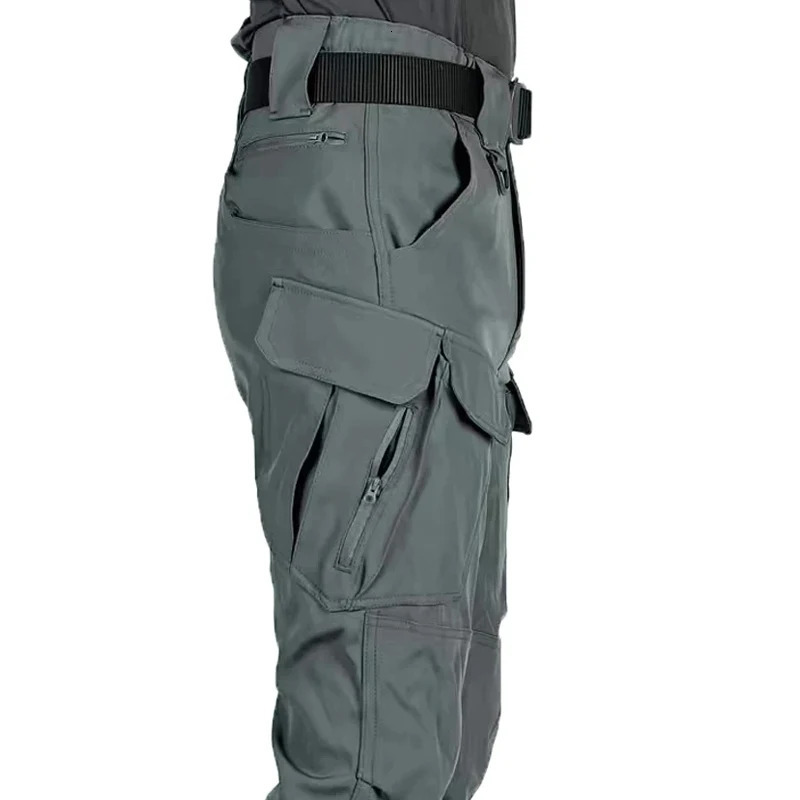 Men's Spring Autumn Tactical Combat Gargo Elastic Camping Hiking Trekking Climbing Outdoor Trousers Softshell Quick Dry Pants 260909