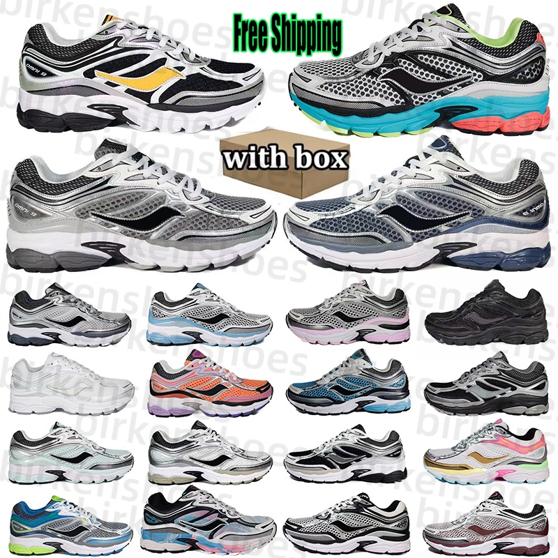Free Shipping Sauconyy Shoes Progrid Omni 9 Designer Shoes Sauconies Outdoor Running Shoes Shock Absorption Wear Resistant Thick Sole Grey Black Nav