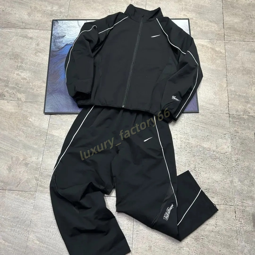 Miller Designer Men Tracksuit 2 Piece Set Stand Collar Nylon Windbreaker Jacket Pants Windproof Quick Dry Athletic Sportswear for Gym Running