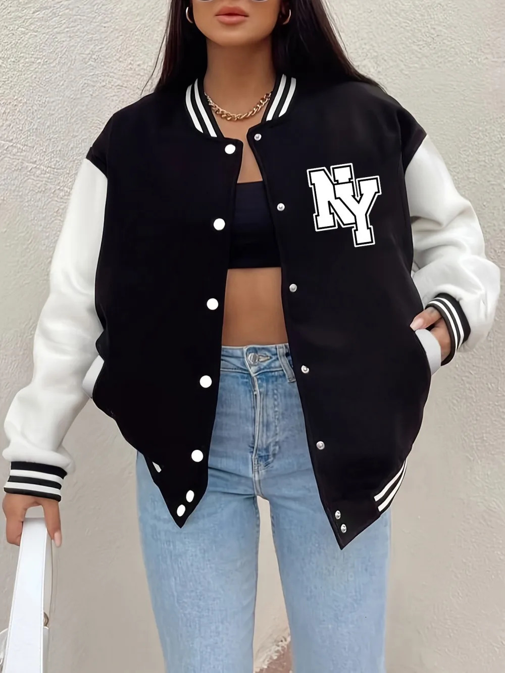 York Letter Printing Coats Womens Winter Comfortable Baseball Fleece Warm Soft Jackets Casual Pocket Woman Clothes 260909