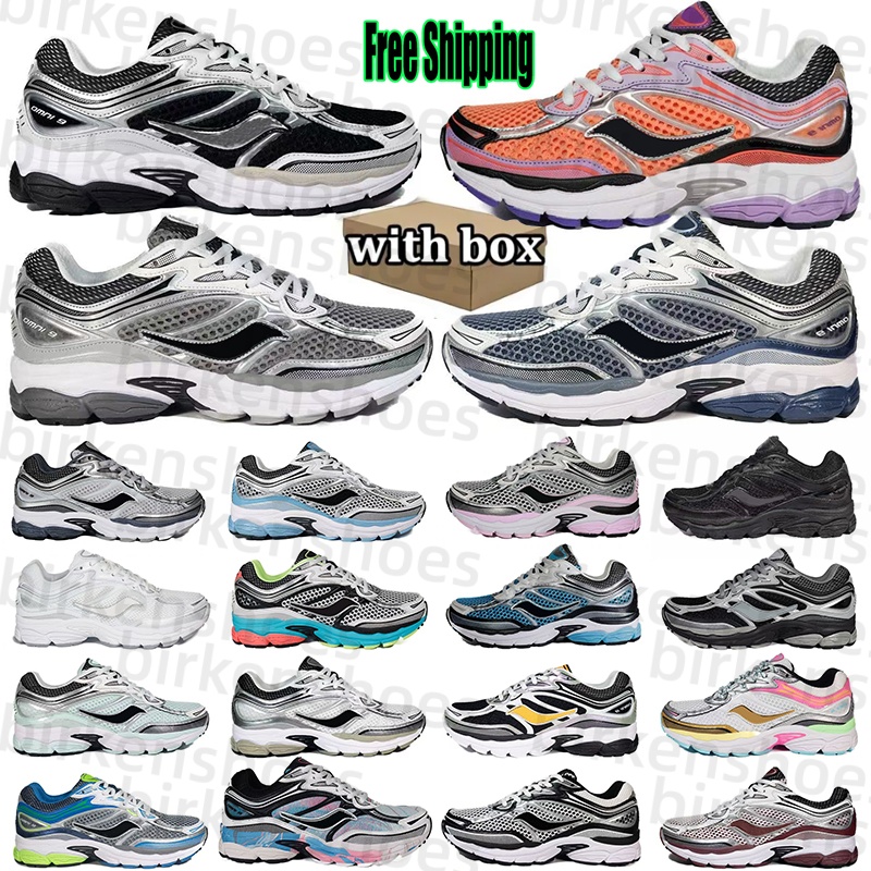Free Shipping Sauconyy Shoes Progrid Omni 9 Designer Shoes Sauconies Outdoor Running Shoes Shock Absorption Wear Resistant Thick Sole Grey White Nav