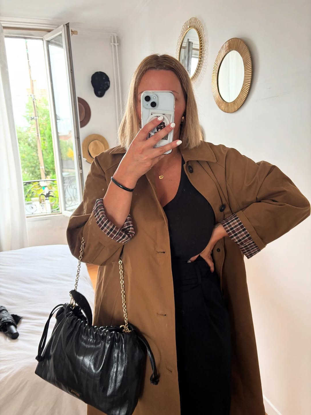 Coat Women's Mid-Length Coats Trench Plaid Contrast Collar Top Cuffs Single-Breasted Closure Oversized Fit Spring Woman Clothes D260909