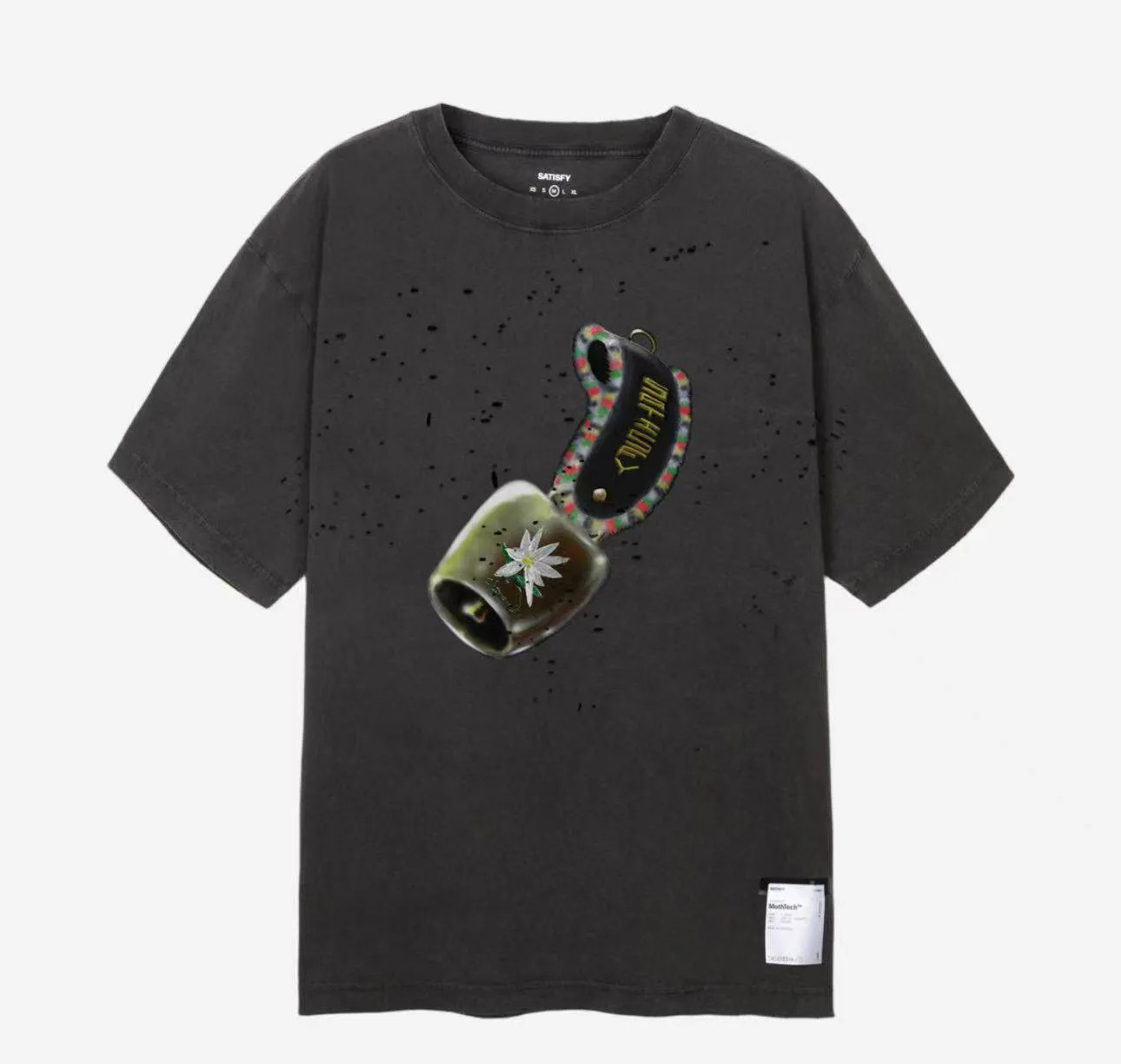 T 5 Running MothTech Satisfy Mens 5 Shirts Loose Fit Round Neck Short Sleeve Shirt Scorpion Print High Street Casual Summer Tops Punching holes maki