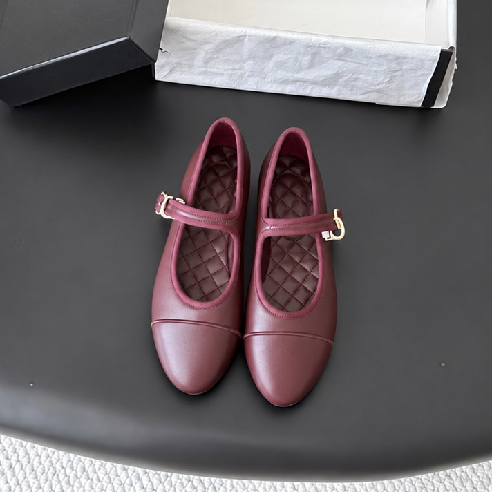 Ladies Vintage Mary Jane Flats 26K Collection Sheepskin Lining Genuine Leather Outsole Adjustable Buckle Flat Footwear for Office Street