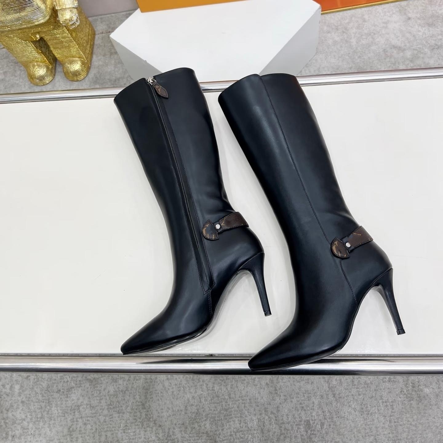 Stiletto Shoe Luxury Designer Ankle Boot Point Toe Leather Side Zipper Strap Buckle Grey Green Red Dress Night Club Female Trendy Cool Modern Stylis