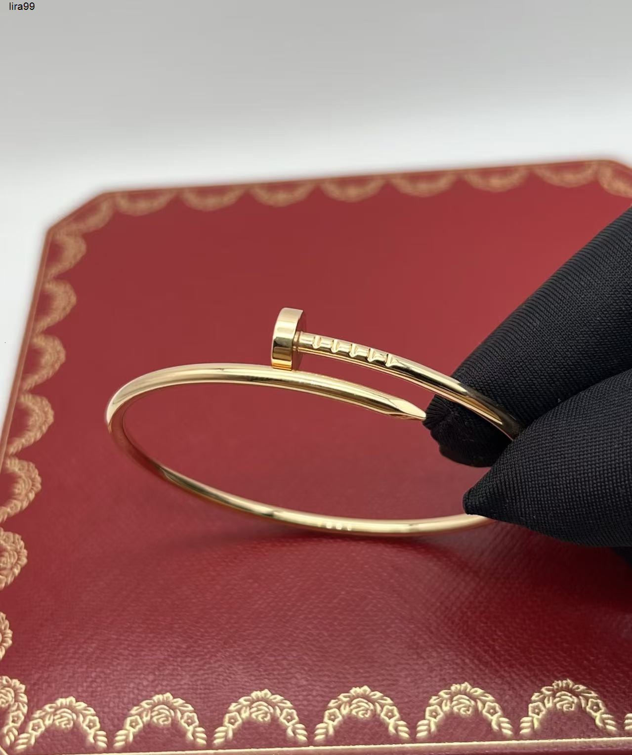 Bangle High quality Designer thin Bracelets Nail Bangle designer 3MM for women wrap around no hinge twist bend Bangles Cuff Bracelet