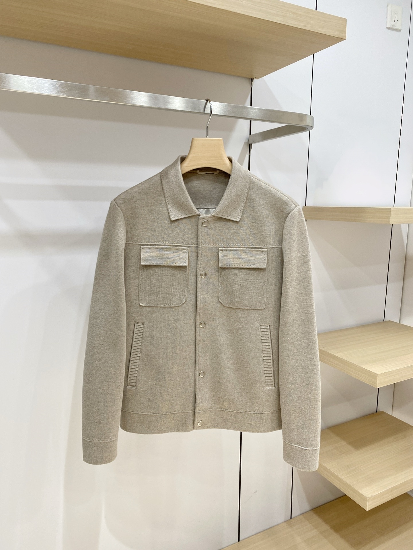 L Veste de travail sans col de nouveau style - adaptée aux vêtements décontractés du printemps et de l'automne comme veste de trajet