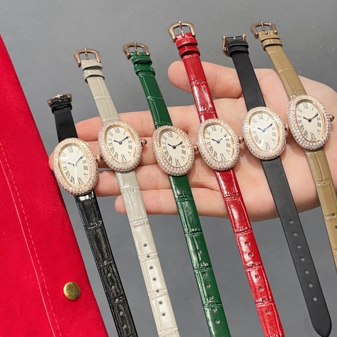 designer watch women luxury reloj de lujo mujer womens watch luxury watch top grade Ladies Oval Dial Blue Pointer Quartz Wristwatch Reloj Mujer W