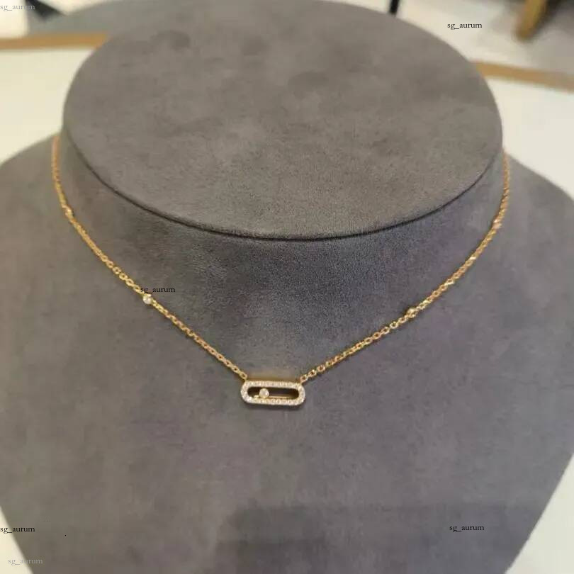 18k gold plated moving bead oval pendant necklace dainty clavicle chain for women girls classic hollow shine crystal choker necklaces minimalist jew