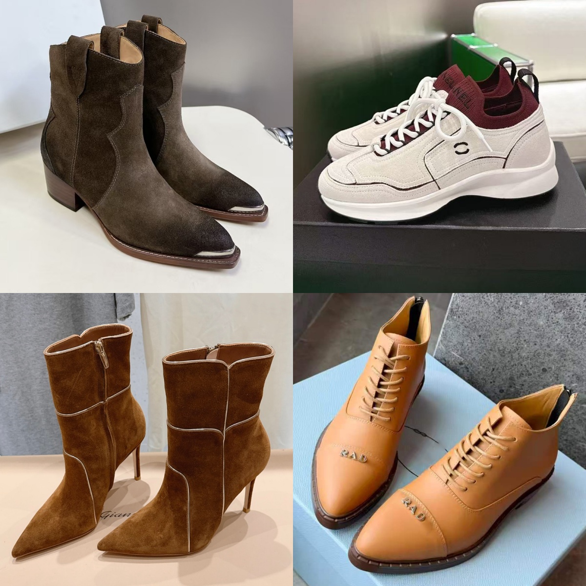 Collection de chaussures d'entraînement de qualité supérieure pour femmes, bottines occidentales pointues, bottines à lacets, baskets décontracté