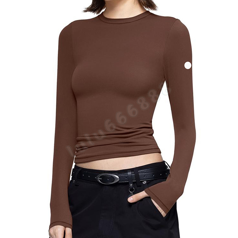 Outdoor Running Fitness Wear Versatile T-shirt Womens Long sleeved Single Piece Top New Yoga Long sleeved Yoga Shirt Gym Push Up Workout Outdoor Spo