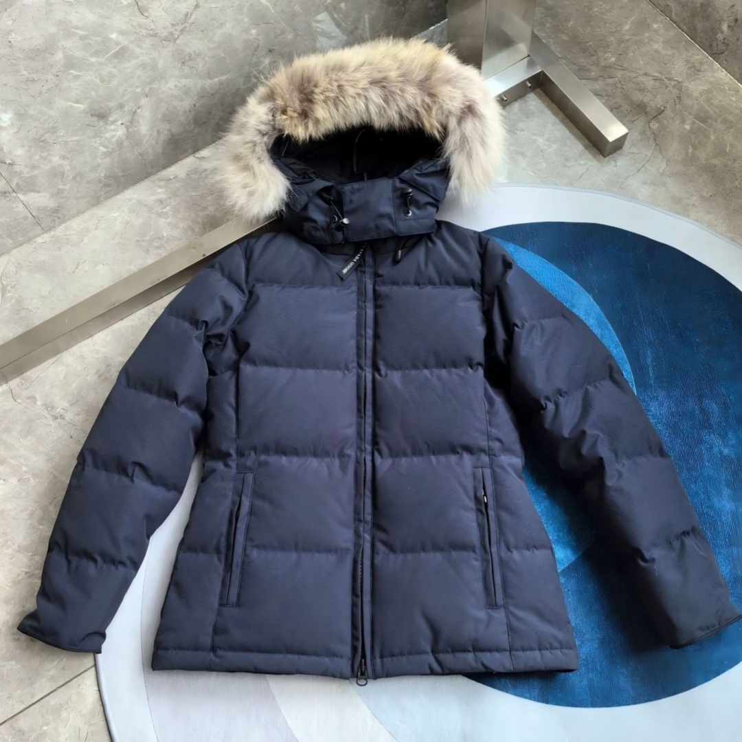 Women Designer Long Down Coat, Fur Collar Large Pockets Thermal Winter Outerwear Doudoune Femme