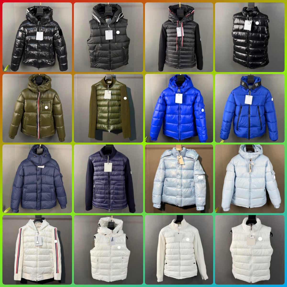 Men Puffer Jacket Winter Down Coat Unisex Designer NFC Jackets Warm Thick Fluffy Parka White Duck Down Filling Hooded Outerwear Plus Size M-5XL