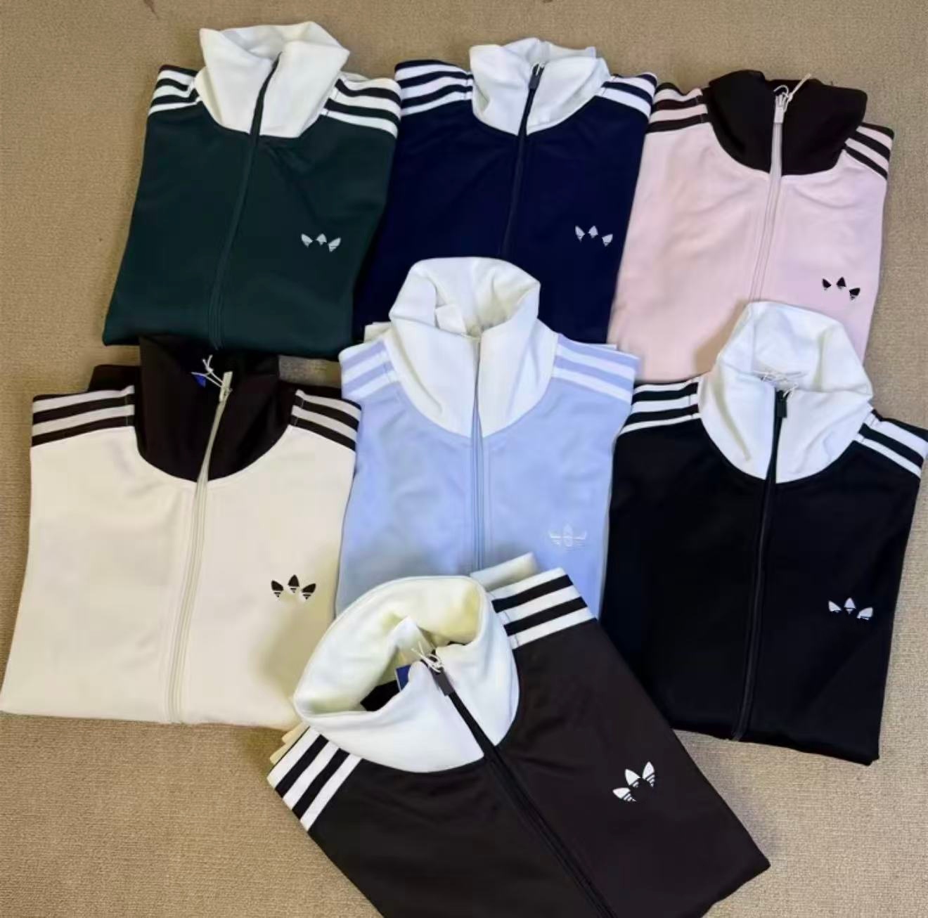Three stripes jacket fall winter embroidered knit jacket sports casual unisex couple jacket men women stand neck tracksuit outerwear sportswear