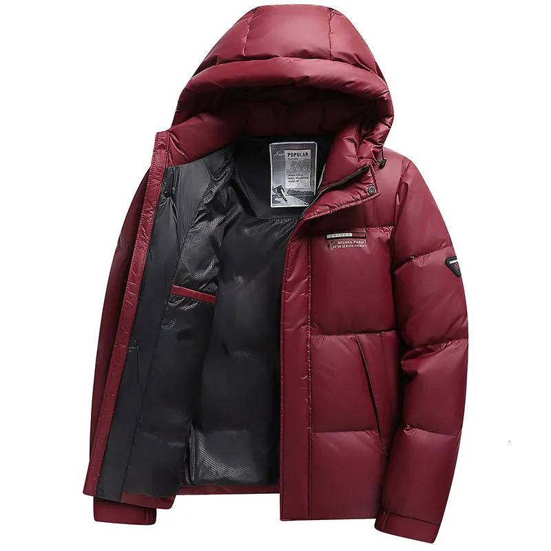 Winter Warm Down Jacket Mens Fashion Short Coat Outdoor Light Waterproof White Duck Hooded Parka 260909