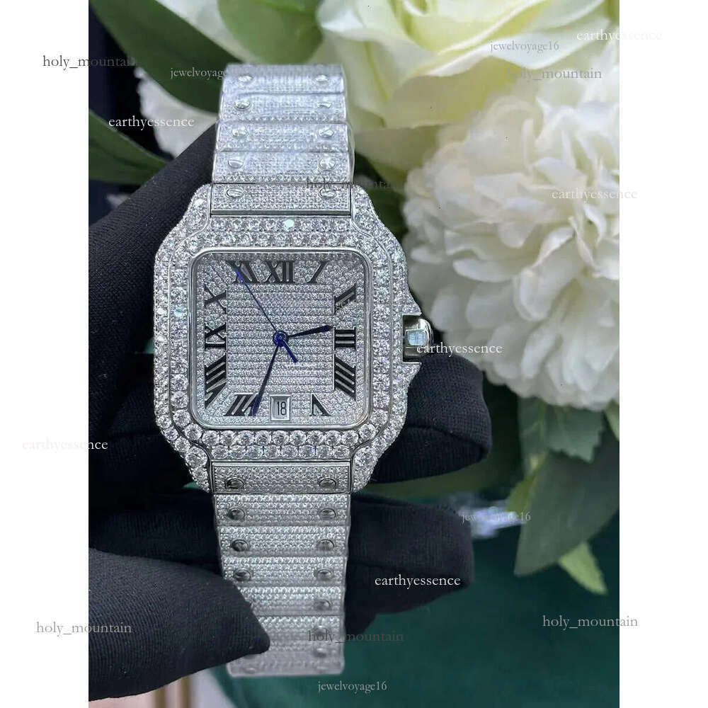 moisanite watchs High quality Men's Watches Shiny luxury designer iced out watch moisanite Fashionable GRA whole body moissanite diamond watch