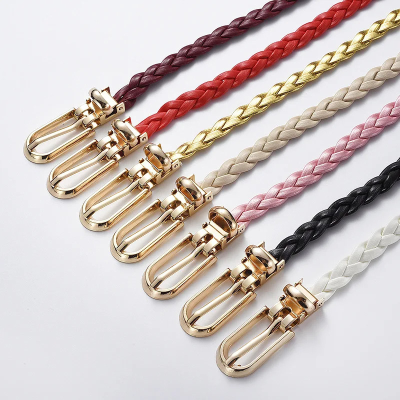 Slim Belt for Women to Pair with Dresses and SweatersElegant Versatile Decorative Pin Buckle PU Leather Korean-Style Belt 260909