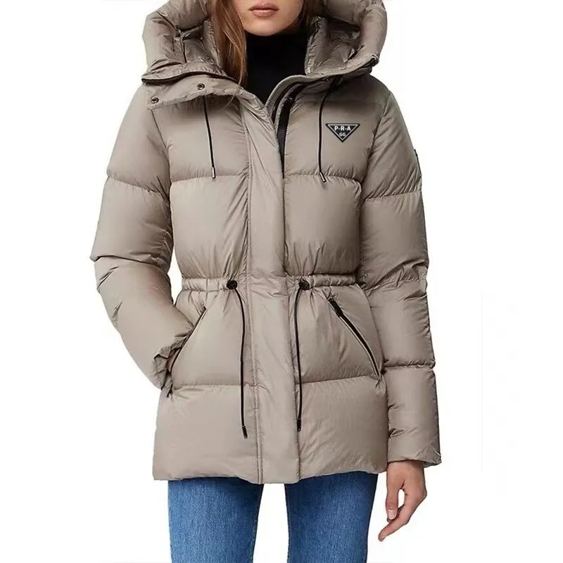 Designer Womens Down Jackets Women Shorts Parkas Winter Padded Cotton Coat Hooded Large Faux Fur Collar Waist Cinched Thick Warm Ladies Puffer Winte