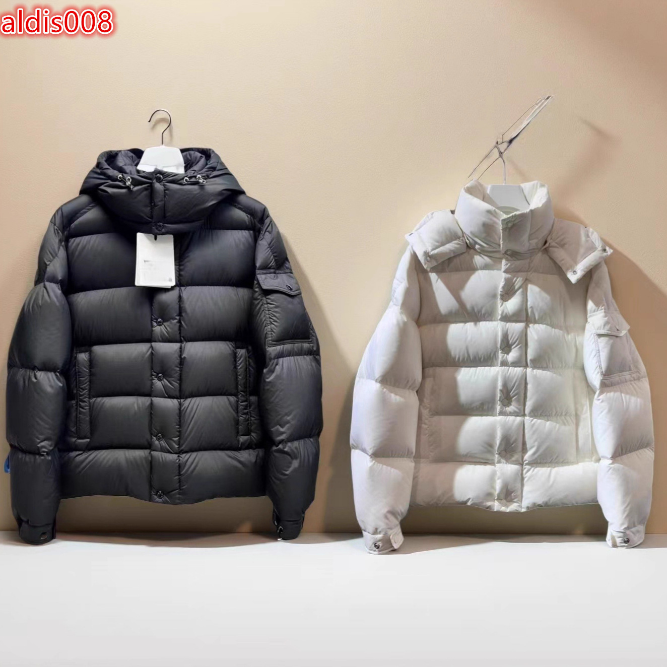 Vezere Thick Hooded Windproof Cold Resistant Zipper Coat Detachable Collar Anti-wrinkle Anti-Fluff Loose Fit 70th Anniversary