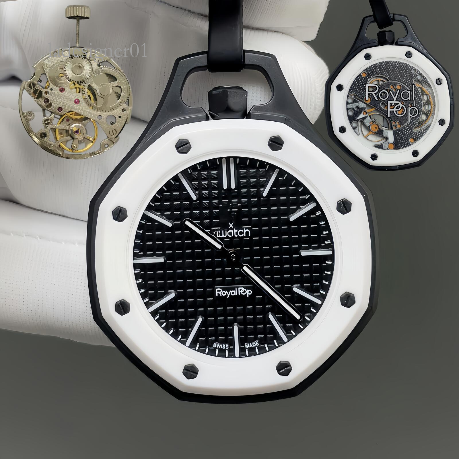 Classic Royal Pops Watch Man Designer Royal Watches Branded Swatchap Dial Luxury High Quality Quartz Bring Fashion Womens Casual Wristwatches ecc
