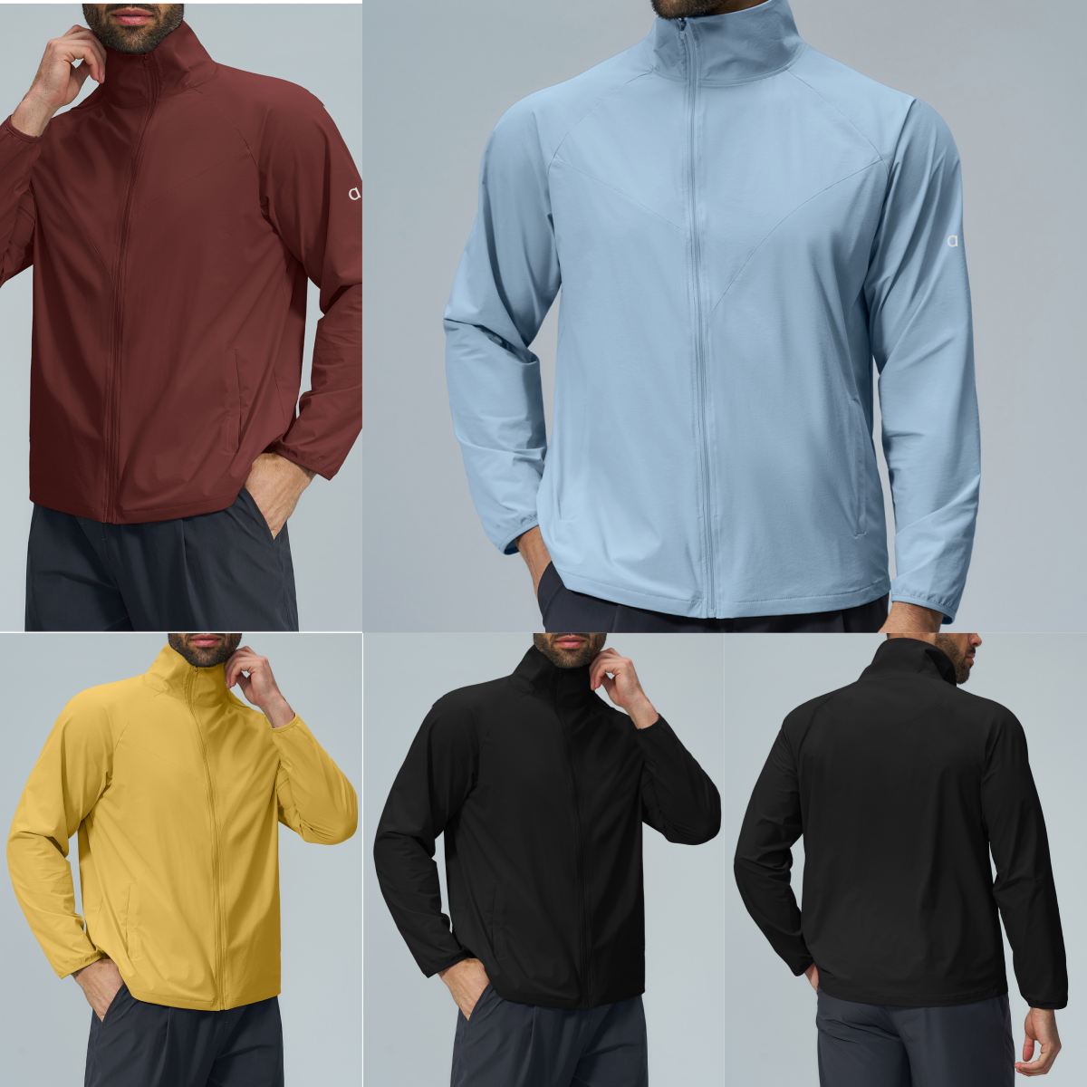 Veste de Yoga ample pour hommes, imperméable, à la mode, pour Sports de plein air, randonnée, manteau à col de pêche, vêtements de Fitness, 2888A