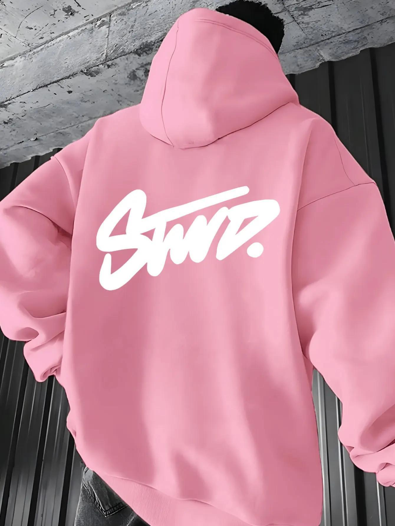 Spring/Summer New Style Shoulder-Sleeved Hooded Sweatshirt for Men - Trendy Brand with Letter Print - Loose Fit - Casual Outfit for Couples - Europe