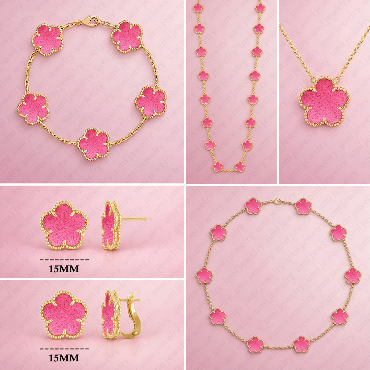 new style bracelet designer jewelry women designer necklace earrings jewelry set strawberry powder pendant necklaces 925 clover bracelet woman neckl
