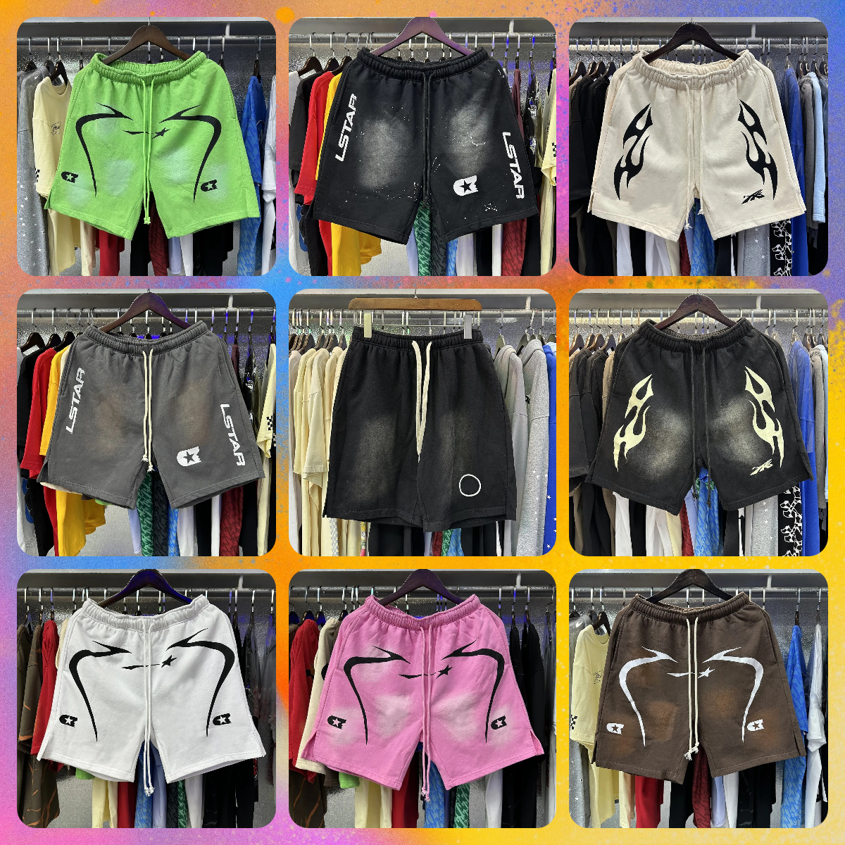 10A Designert Short With NFC scan Mens Sports Suit Womens Graphic helles Tee Pullover street trend Hip Hop Alphabet Print pants DYZXS W1