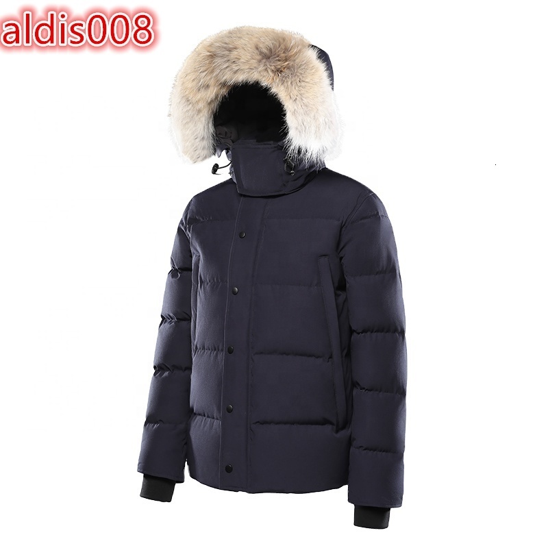 Customized Men Fashion Real Fur Hooded 100% Polyester Canada Men Winter Puffer Jacket for Men