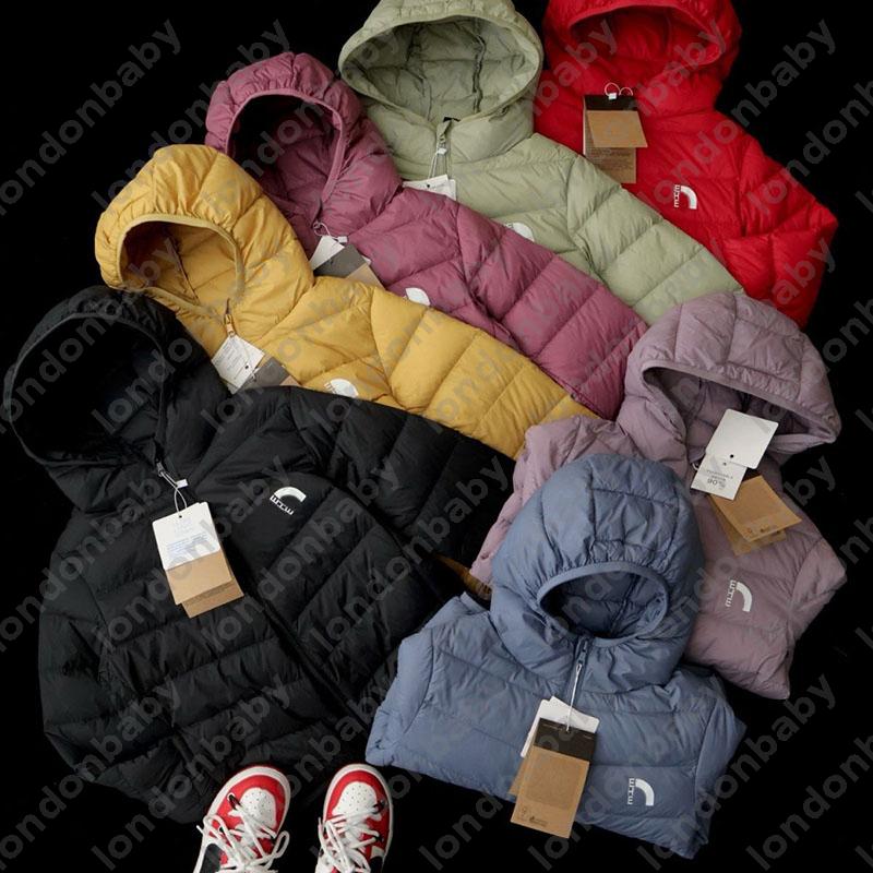 Multi colored childrens lightweight hooded down jacket autumn kids coat winter warmth short coats fashion boys girls jackets 110-160cm CSD2511074