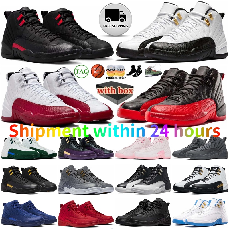 With Box Designer 12s Bloodline Basketball Shoes 12 taxi red playoff purple bright orange wolf gray flu game royal Men Women Casual sneakers Outdoor
