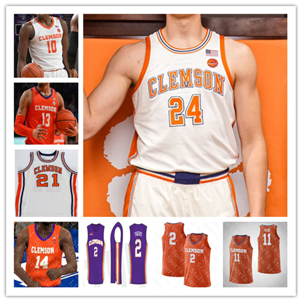 Maillot de basket-ball universitaire RJ Godfrey Clemson Carter Welling Jestin Porter Nick Davidson Ace Buckner Dillon Hunter Zac Foster Butta Joh