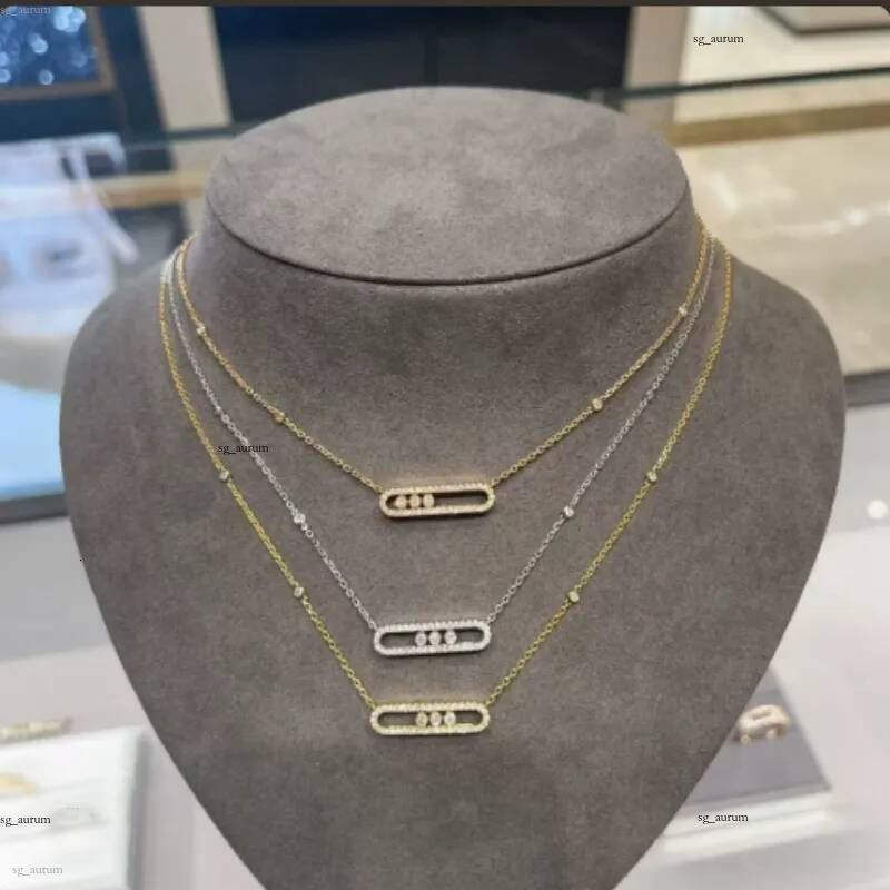 High version three trumpet sliding full diamond necklace niche all in one high sense geometric designer pendant jewelry women2026