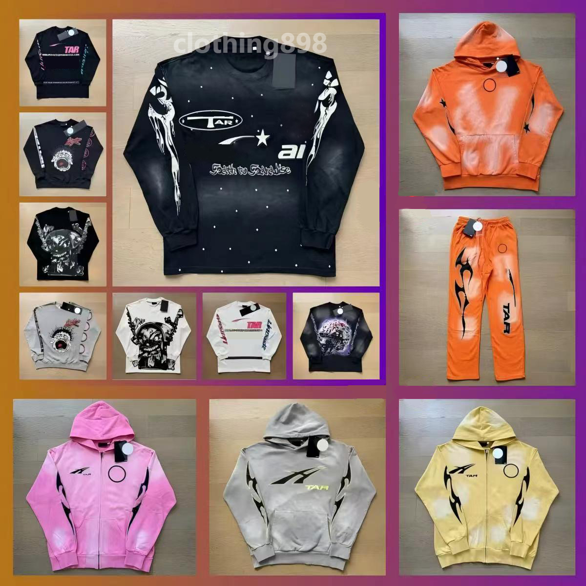5A Designer Mens Heavyweight Sweat à capuche Graffiti Sweat à capuche de haute qualité Hip Hop Graffiti Motif Vintage Imprimé Lavé Hommes et Femm