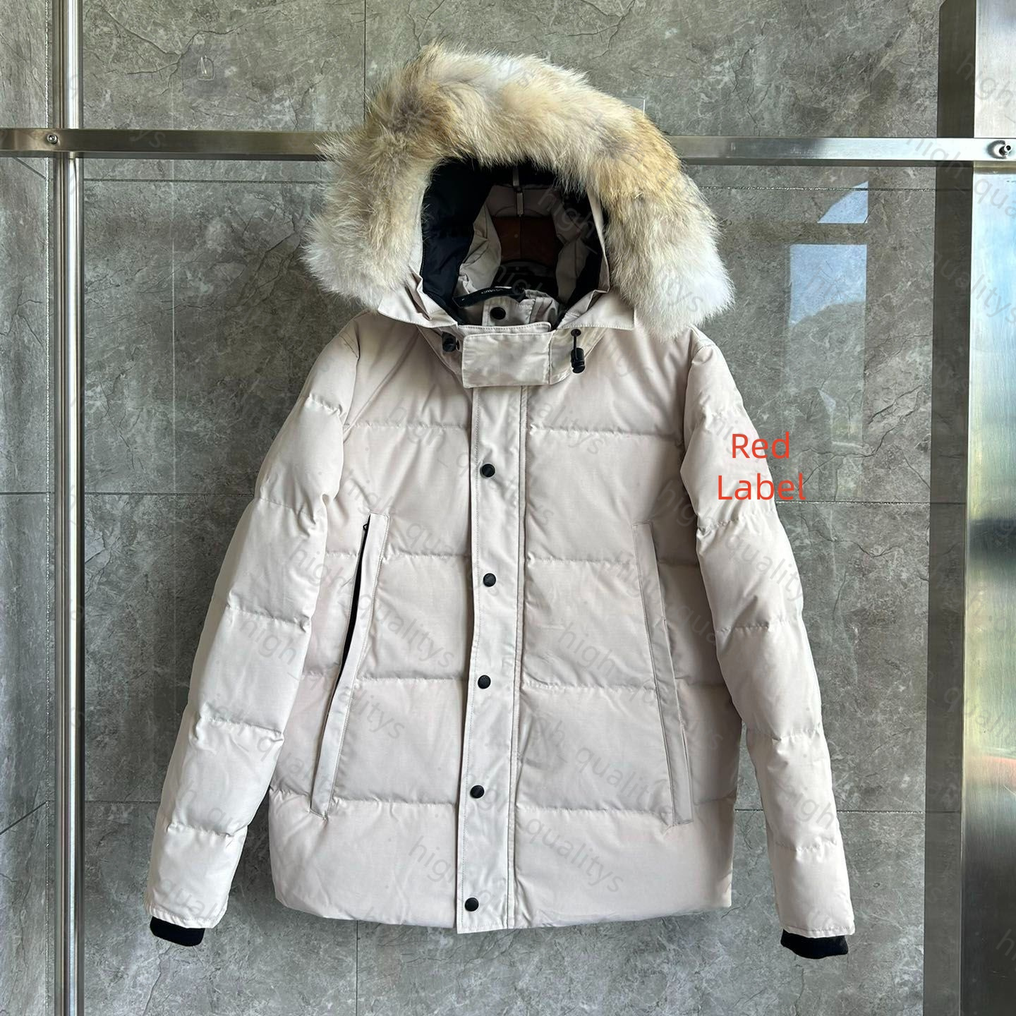 designer puffer jacket mens winter jacket wyndham jacket parka homme warm outerwear wolf fur hooded fourrure manteau jacket coat doudoune black labe