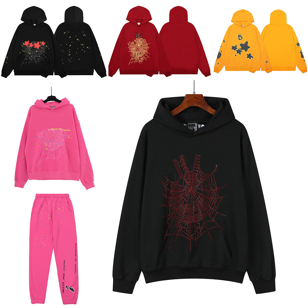 spider hoodie rhinestones designer men women pullover hoodies for men essential hoodie sweatshirt women mens oversized streetwear designer clothes w