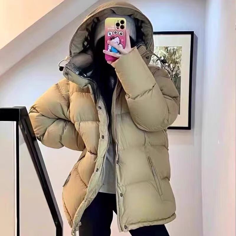 Veste bouffante à capuche de style britannique de luxe pour hommes femmes manteau d'hiver épais matelassé fermeture éclair vêtements d'extérieur
