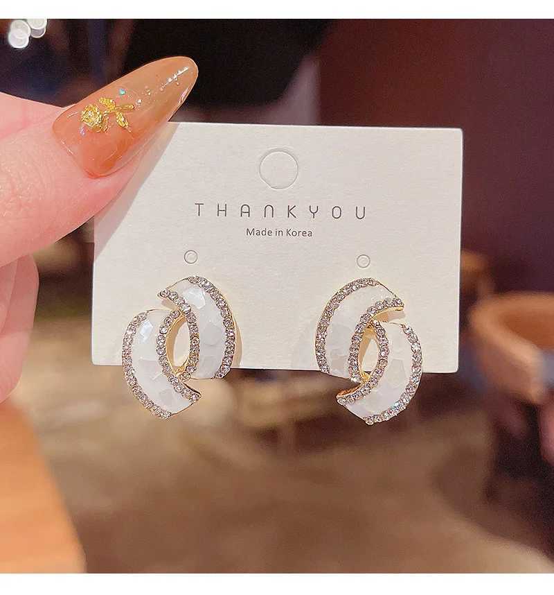 new luxury rhinestone crystal annular earrings for women vintage classic new shiny earrings girls party wedding jewelry gifts M260922