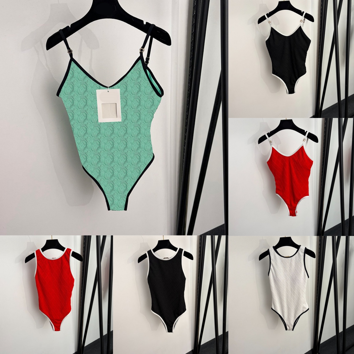 Marque lettre imprime Bikinis ensemble pour femmes de luxe Sexy Vintage vert body Resort vacances piscine maillot de bain fête