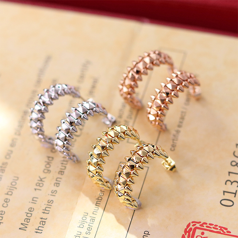 Stainless steel Plated 18K Gold Love Earring Personalized Bullet Shaped Appearance Hoop Earring For Women Brand Fashion Designer Jewelry Gift