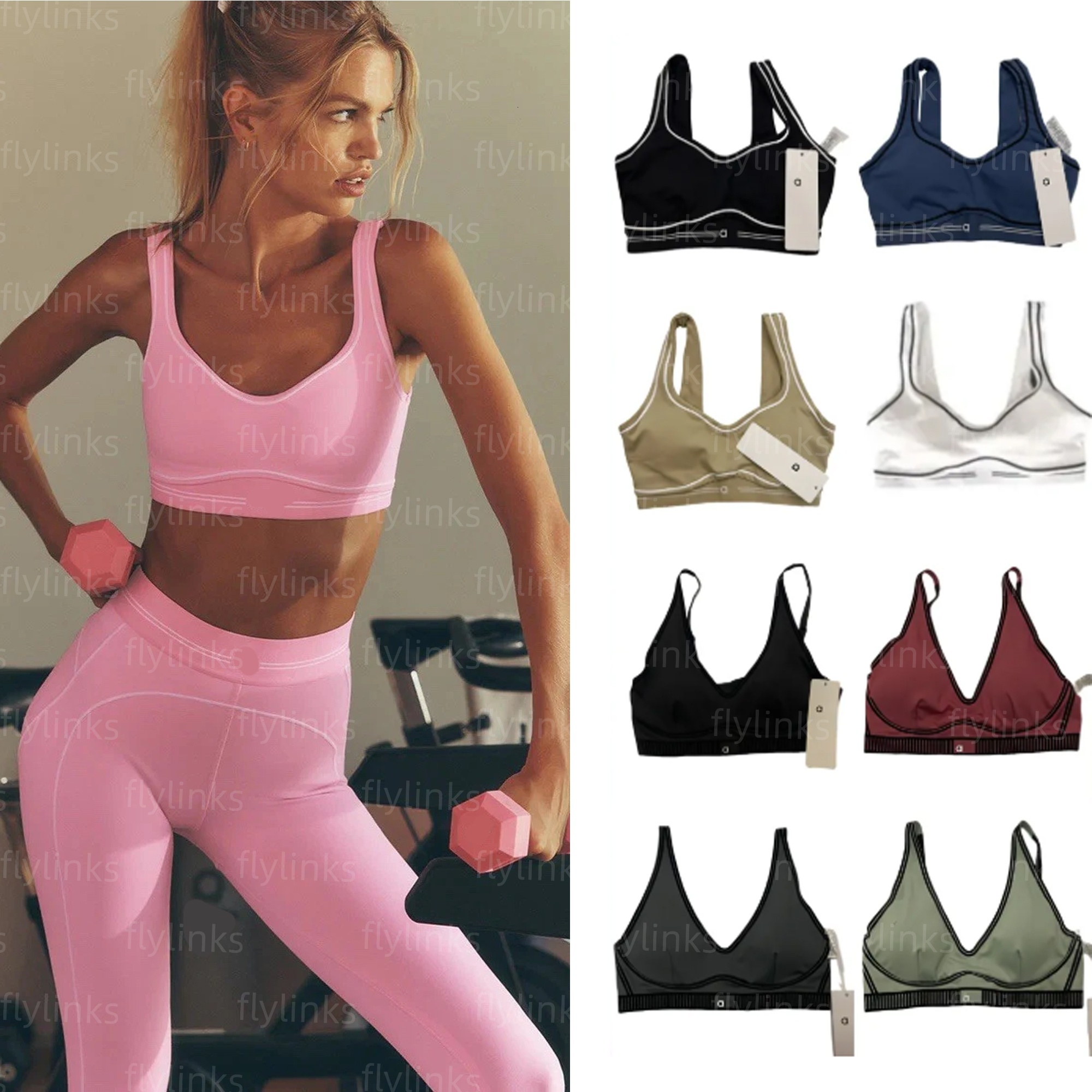New jacket alolynessities set Women Yoga Bras Tops bralette Backless Fintness Tank lingerie Solid Workout Breathble Top jackets alolynessities set m