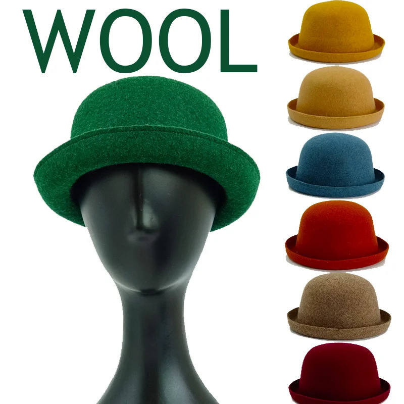 Gorra multi-color wool hat winter hat retro mens and womens trend wool bowler hat soft hat adult 260910