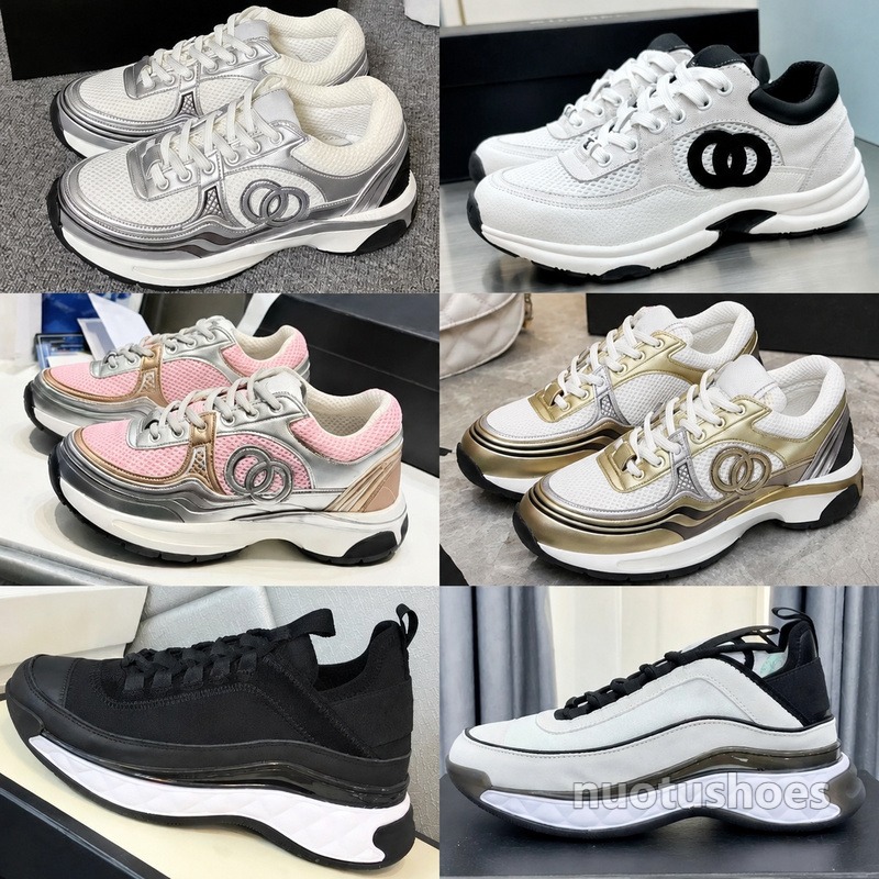 Designer shoes Chnll 23C Sneakers women Golden new Silver Horn King Black white pandasneaker C Silver casual shoes womens platform sneaker luxury fa