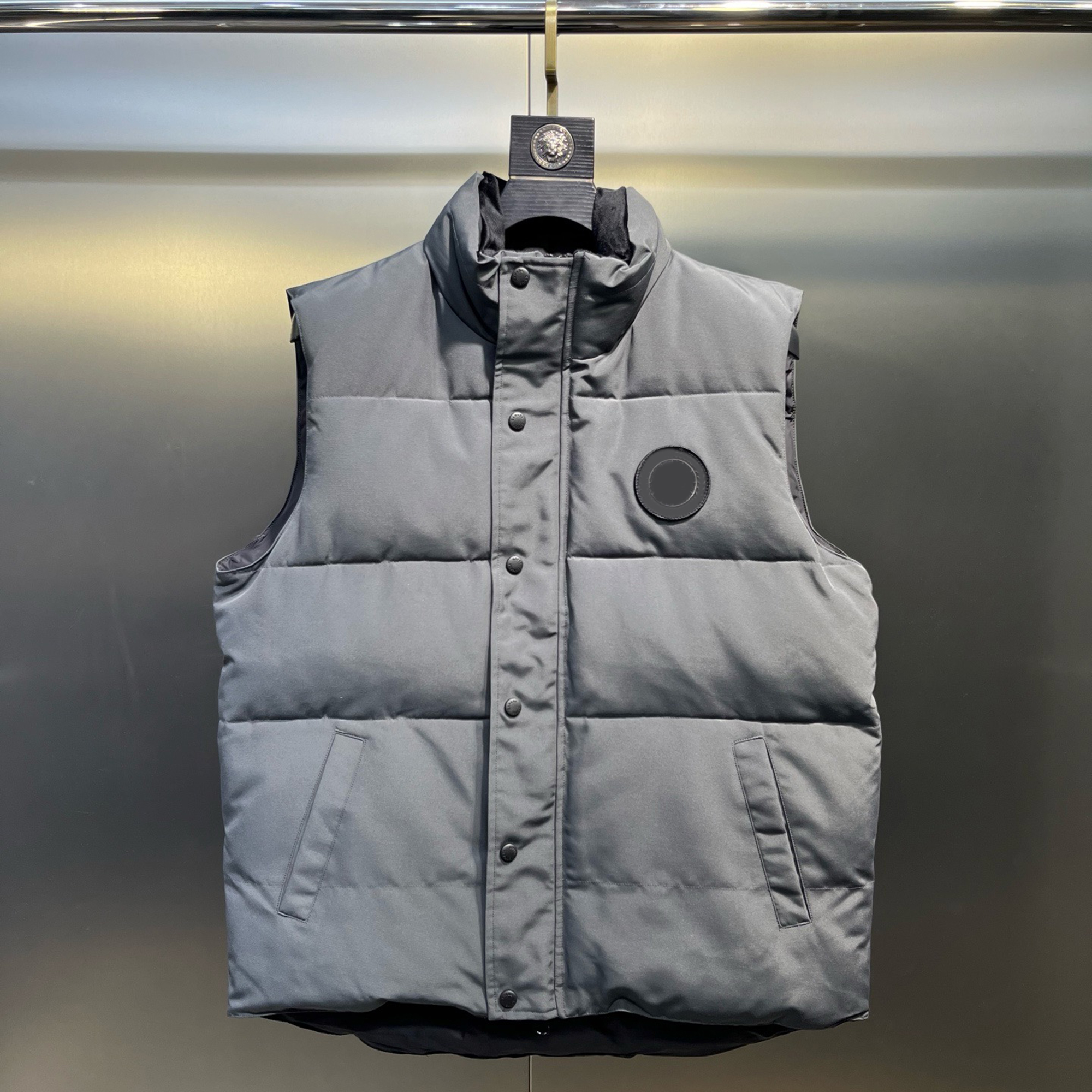 Men Designer Stand Embroidery Collar Zipper Button Letters Casual Slim White Down Winter Mens Femme Vestea women Gilet Vest Body Warmer Jacket Q2609