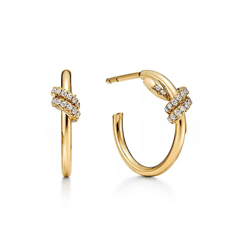 Luxury bowknot designer earrings stud for women with shine sparkling diamond cz zircon bow knot twist minimalist earring ear rings womens jewelry gi