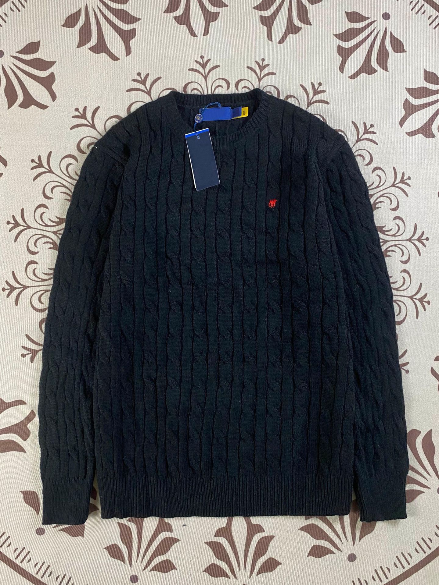 Rauph Laruen Sweater High Street Classic Pony Embroidery Logo Autumn Winter Buttoned Collar Knitted Shirt Men Designer Style Women Twisted Plaid Pol